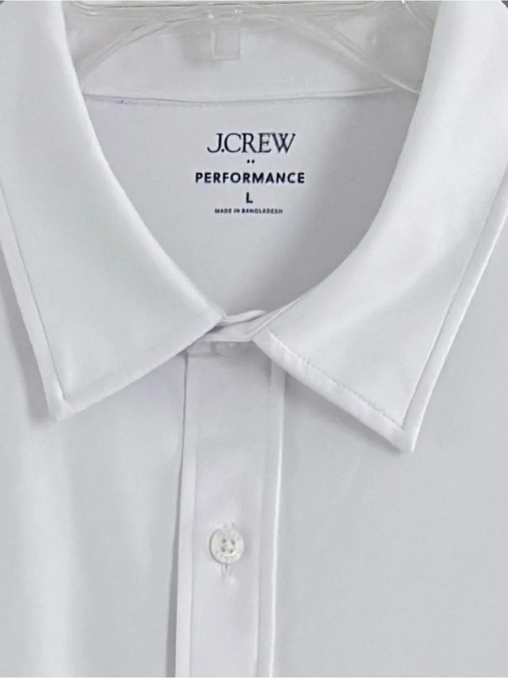 J.Crew Men's All-Day Performance Button Down Shirt White Size Large Long Sleeve
